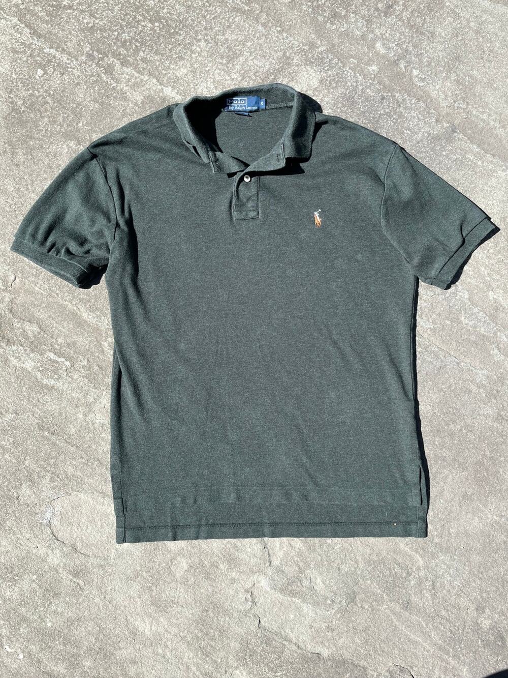 Vtg Polo Ralph Lauren Classic Fit Shirt Grey Green Heather, Sz Small